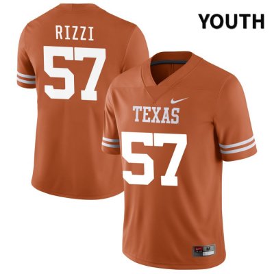 Texas Longhorns Youth #57 Christian Rizzi Authentic Orange NIL 2022 College Football Jersey BSM86P7S